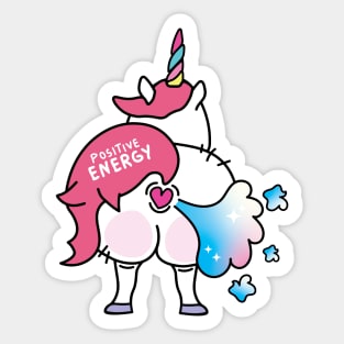 Unicorn farting rainbow Sticker